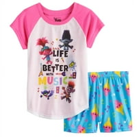 Trolls Girls 2 Parça Pijama Kısa Takım 4-8 Beden