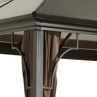 Sojag Açık 10' 12' Sumatra Hardtop Gazebo Güneş Barınağı Cibinlikli, Kahverengi