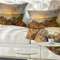 Sri Lanka'da Romantik Plajda Designart Sunrise - Manzara Baskılı Kırlent - 12x20