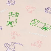 Minecraft Girls Grafik ve Üzeri Baskılı Tişörtler, 2'li Paket, 4-16 Beden