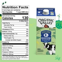 Organik Vadi - Organik% 2 Süt - Yarım Galon - oz