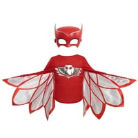 Maskeler Deluxe Turbo Blast Owlette Giydirme Seti, Maske, Çocuk Kostümü ve Oyna Pretend, 4-6X Beden, Kırmızı, Yaş