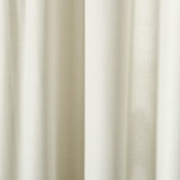 Boşluk Ev İpliği Boyalı Kırpılmış Şerit Organik Pamuk Karışımı Pencere Perde Çifti, Haki Beyaz, 48 x 84