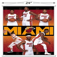 Miami Heat - Manyetik Çerçeveli Takım Duvar Posteri, 22.375 34