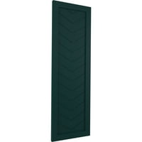Ekena Millwork 12 W 49 H Gerçek Fit PVC Tek Panel Chevron Modern Stil Sabit Montajlı Panjurlar, Termal Yeşil