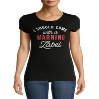 Hibrit Gençlerin Uyarı Etiketi Grafikli Tişört