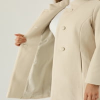 Benzersiz Pazarlık kadın kışlık palto Standı Yaka Tek Göğüslü Uzun Ceket