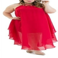 Aşk Kare Moda Artı Boyutu Şifon Maksi Elbise Kırmızı 3X