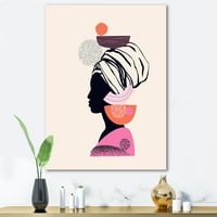 Designart 'Afrika Kökenli Amerikalı Kadının Etnik Portresi' Modern Tuval Duvar Sanatı Baskı