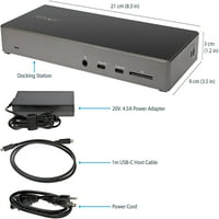 StarTech.com USB C Yuvası - Üçlü 4K Monitör 2xDP HDMI, 100W PD USB, Gri