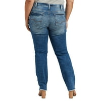 Gümüş Jeans A.Ş. Artı Boyutu Suki Orta Yükselişi Düz Bacak Kot Bel Boyutları 12-24