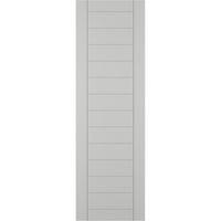 Ekena Millwork 18 W 55 H Gerçek Uyum PVC Yatay Çıta Çerçeveli Modern Stil Sabit Montajlı Panjurlar, Dolu Fırtınası