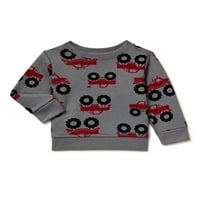 Garanimals Erkek Bebek Polar Sweatshirt ve Eşofman Altı, 4 Parça Kıyafet Seti, Bedenler 6 9 Aylık