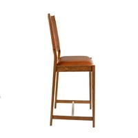 Linon Marshall Yemek Sandalyesi, Kahverengi Deri