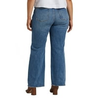 Gümüş Jeans A.Ş. Artı Boyutu Son Derece Arzu Edilen Yüksek Rise Pantolon Bacak Kot Bel Boyutları 12-24