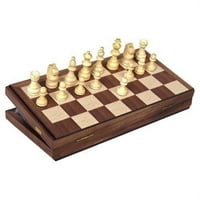 Klasik Oyunlar Koleksiyonu 11 Kakma Ceviz Ahşap Manyetik Satranç