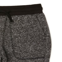 Atletik İşler Erkek Aktif Polar Sweatshirt, Jogger Pantolon ve Kısa 3 Parçalı Kıyafet Seti, 4 Beden- & Husky