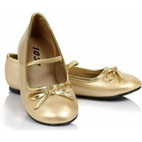 Bale Düz Altın Ayakkabı Kız Çocuk Cadılar Bayramı kostüm aksesuarı