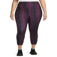 Reebok kadın Artı Boyutu Fierce Yüksek Rise Logo Baskı Performansı Tayt, 25 Inseam, Boyut 1X-4X