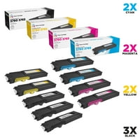 Dell C3760DN C3760N C3765NF için Uyumlu Alternatif Toner Kartuşları Seti: Siyah 331-8429, Camgöbeği 331-8432, Macenta