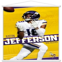 Minnesota Vikings-Justin Jefferson Manyetik Çerçeveli Duvar Posteri, 22.375 34