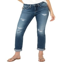 Gümüş Jeans A.Ş. Kadın Beau Orta Rise ince bacak Kot Pantolon, Bel Ölçüleri 24-36