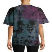 Pink Floyd Kadın Gökkuşağı Batik Kısa Kollu grafikli tişört