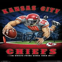 Kansas City Chiefs - Bitiş Bölgesi Duvar Posteri, 22.375 34