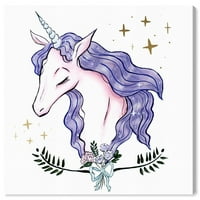 Wynwood Stüdyo Fantezi ve Bilimkurgu Duvar sanatı Tuval Baskılar 'Güzel Büyülü Unicorn' Fantezi Yaratıklar-Pembe,