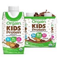 Orgain Organic Kids Nutritional Shake, Vitaminler ve Mineraller, Çikolata, 4ct