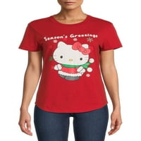 Hello Kitty Kadın Mevsimleri Selamlar Tatil Tişörtü