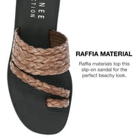 Journee Koleksiyonu Bayan Zindy Rafya Slip On Slide Sandalet