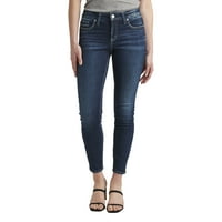 Gümüş Jeans A.Ş. Kadın Elyse Mid Rise Skinny Jeans, Bel Ölçüleri 24-36