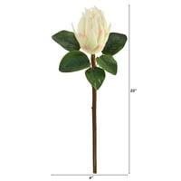 Neredeyse Doğal 23 Kral Protea Yapay Çiçek, Beyaz