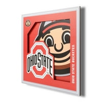 NCAA Ohio Eyaleti Buckeyes 3D Logo Serisi Duvar Sanatı 12X12