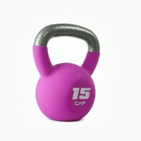 15lb Neopren Kaplı Kettlebell, Mor