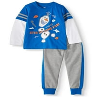 Disney Dondurulmuş Olaf Yürümeye Başlayan Çocuk Uzun Kollu Tişört ve Jogger Pantolon, Kıyafet Seti
