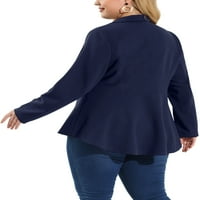 Benzersiz Pazarlık Junior's Plus Size Peplum Çentik Paneli Casual Blazers