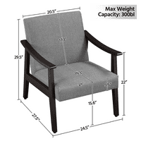 Ahşap Çerçeveli, Koyu Gri Kumaşlı Alden Tasarım Yüzyıl Ortası Modern Vurgulu Sandalye
