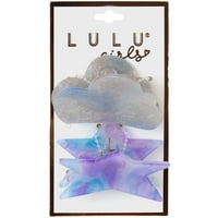 Lulu Kızlar Bulut ve Yıldız Şekli Pençe Klipsleri, 2pk