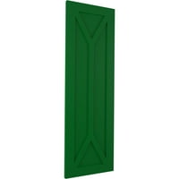 Ekena Millwork 15 W 59 H Gerçek Uyum PVC San Carlos Misyon Stili Sabit Montajlı Panjurlar, Viridian Yeşili