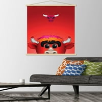 Chicago Bulls-S. Preston Maskot Benny Duvar Posteri Ahşap Manyetik Çerçeve, 22.375 34