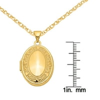 Primal altın Karat sarı altın kaydırma kalp tasarım Oval Madalyon kablo halat Zinciri ile