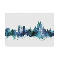 Michael Tompsett tarafından Marka Güzel Sanatlar 'Lincoln İngiltere Skyline Blue' Tuval Sanatı
