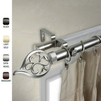 Merkezi Tasarım Ürünleri Çelik Ayarlanabilir Banyo Çift Perde Çubukları, Gümüş, 2.25 2.5