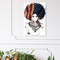 Wynwood Stüdyo Insanlar ve Portreler duvar sanatı Tuval Baskılar 'Yeni Amerikan Kadın' Portreler-Beyaz, Siyah