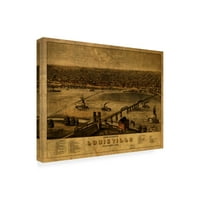 Kırmızı Atlas Tasarımları 'Louisville KY 1876' Tuval Sanatı