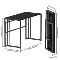 Yoneston 40 Ev Ofis Küçük Alanlar için Katlanır Masa Konsol Masa Köşe Masası - Siyah