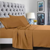 Yatak Çarşafı Seti - Fırçalanmış Mikrofiber Yatak Takımları - Yatak Çarşafları ve Yastık Kılıfları - Derin Cepler