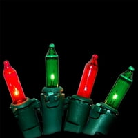 Kırmızı ve yeşil kovalayan Mini Noel ışıkları seti 3 Aralık - Yeşil tel